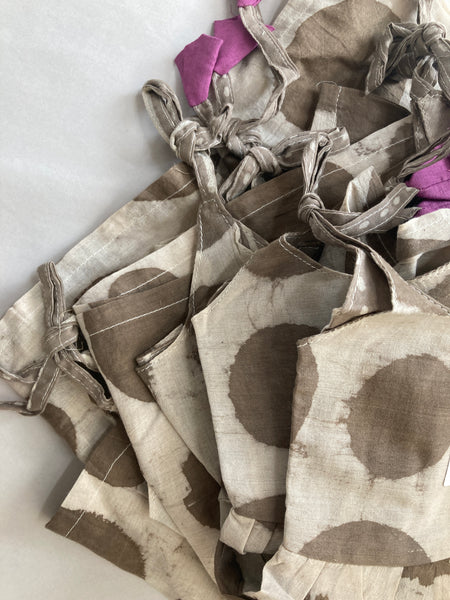 SS: Polka Strap Dress | Light Brown - Hand Printed