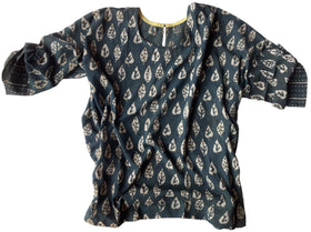 Bold Leaf Tunic: Adult Dabu | Dark Brown