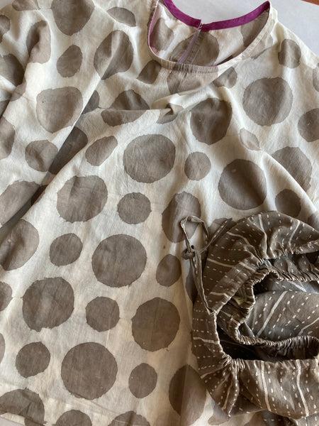 Polka Tunic: Adult Dabu | Light Brown