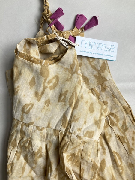 SS: Vine Strap Dress | Forest Yellow- Hand Printed