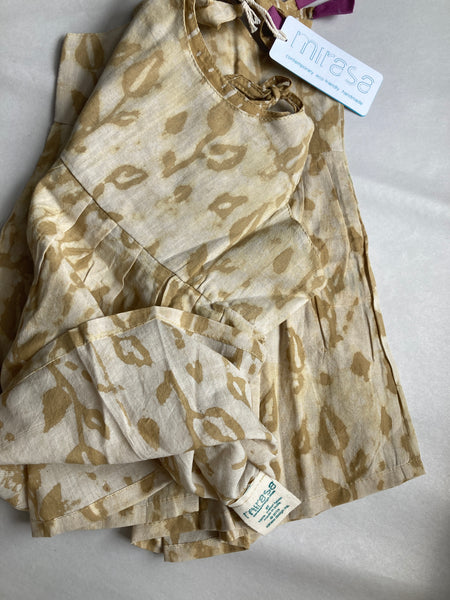 SS: Vine Strap Dress | Forest Yellow- Hand Printed