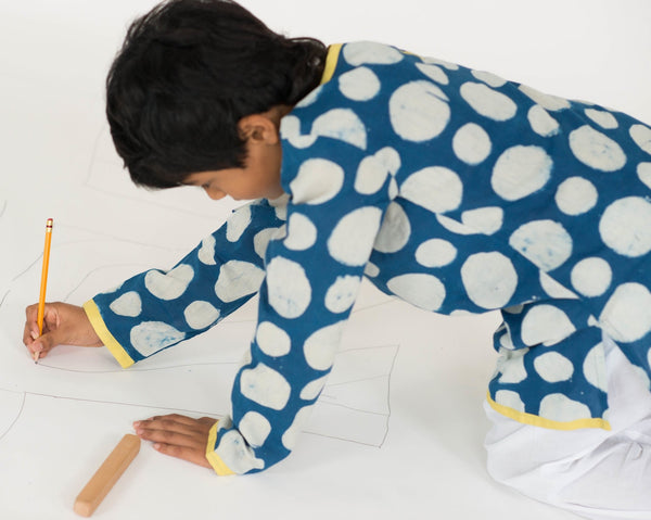 Polka Tunic | handmade | indigo