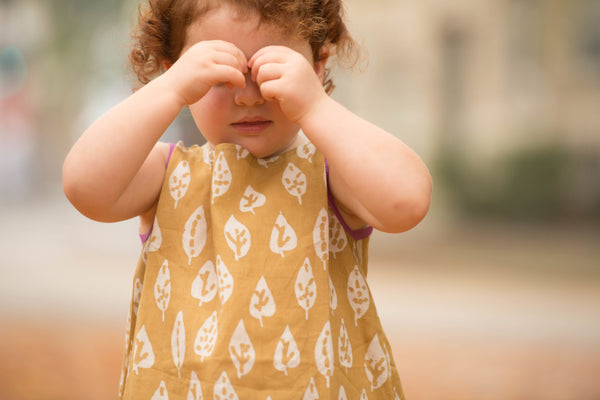 Bold Leaf Dress | forest yellow