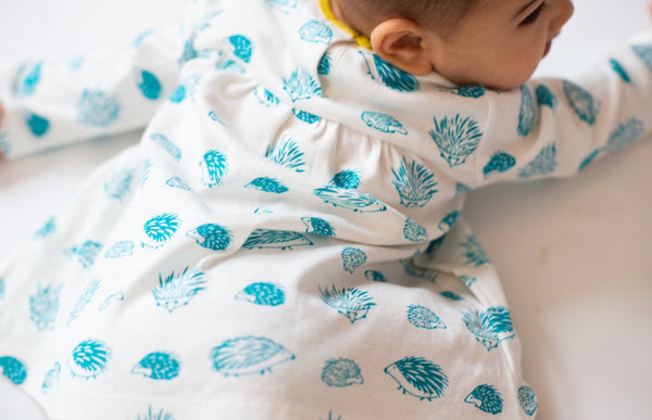 Baby Porcupine Dress | Blue Tile