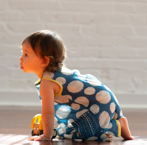 Polka Dress | handmade | indigo