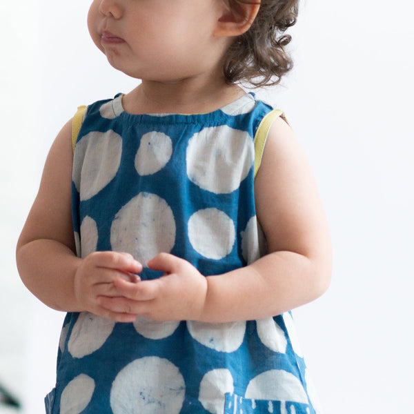 Polka Dress | handmade | indigo