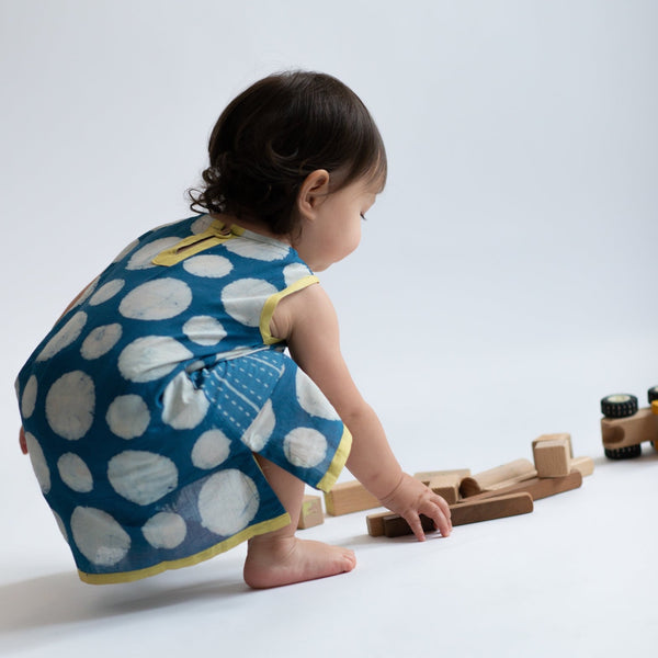 Polka Dress | handmade | indigo