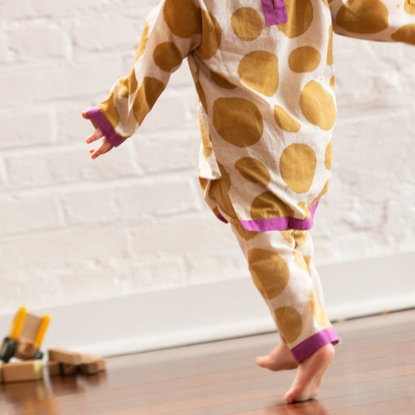 Polka Pants | forest yellow