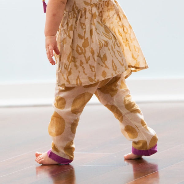 Polka Pants | forest yellow