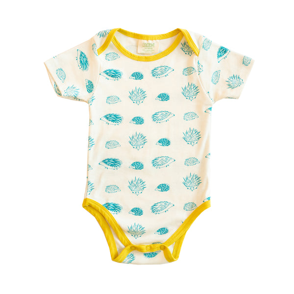 Porcupine Onesie Gift Set- Blue & Celery