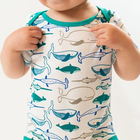 Whale Onesie - jade