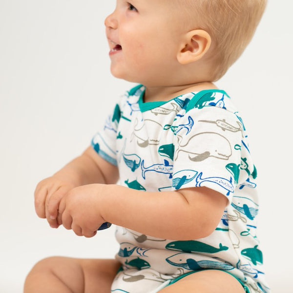 Whale Onesie - jade