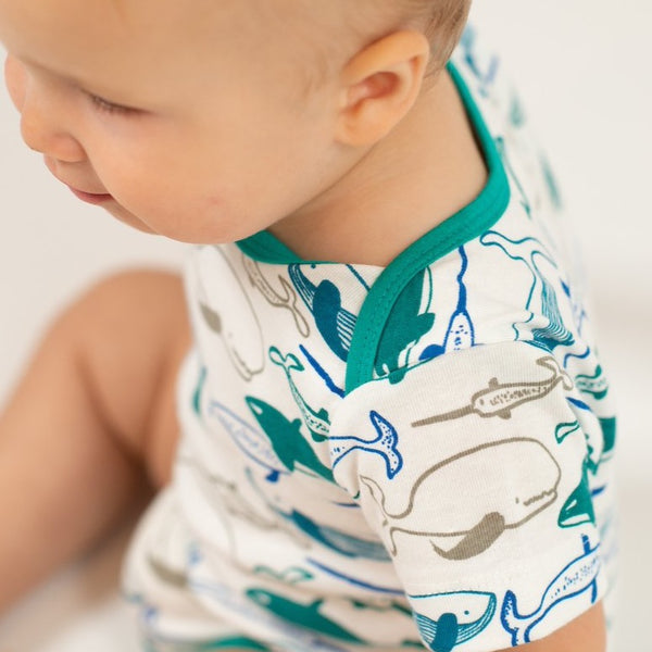 Whale Onesie - jade