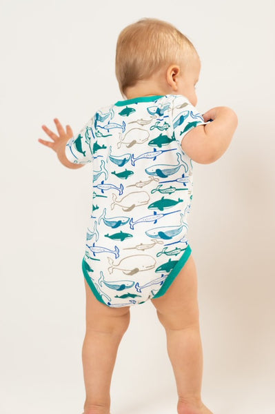 Whale Onesie - jade