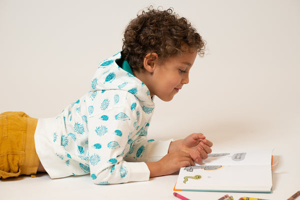 Porcupine Hoody - celery/teal