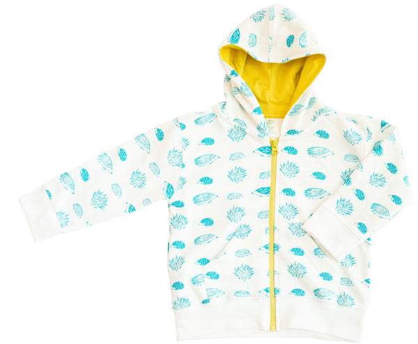 Porcupine Hoody - celery/teal
