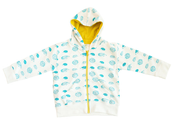 Porcupine Hoody - celery/teal