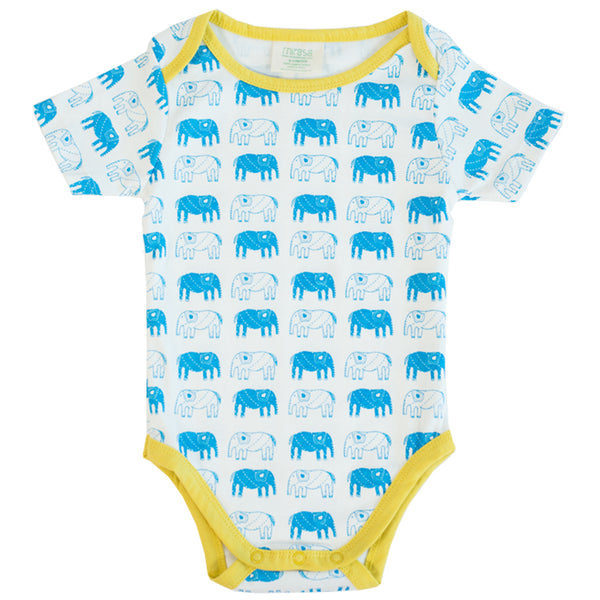 *New* elephant onesie (celery) - mirasa, clothing - organic cotton baby clothing 