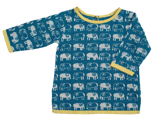 Elephant Tunic | handmade | indigo - mirasa, clothing - organic cotton baby clothing 