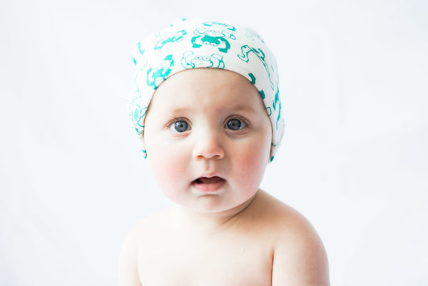 Organic Frog Beanie - mirasa,  - organic cotton baby clothing 