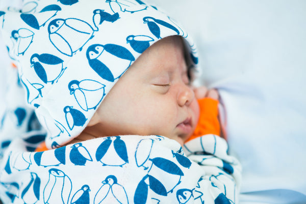 Organic Penguin Beanie - mirasa,  - organic cotton baby clothing 