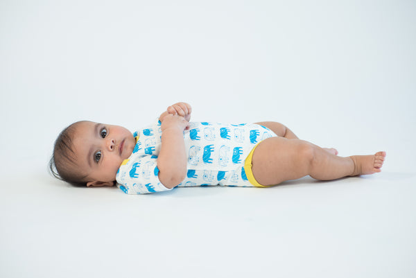 *New* elephant onesie (celery) - mirasa, clothing - organic cotton baby clothing 