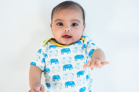 *New* elephant onesie (celery) - mirasa, clothing - organic cotton baby clothing 