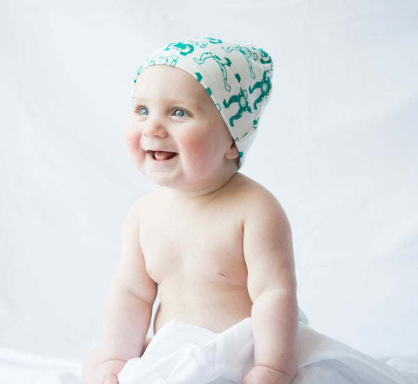 Organic Frog Beanie - mirasa,  - organic cotton baby clothing 