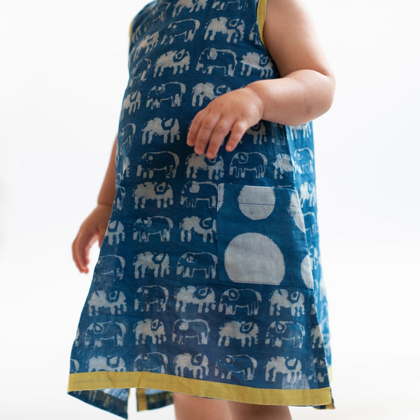 Elephant Dress | handmade | indigo