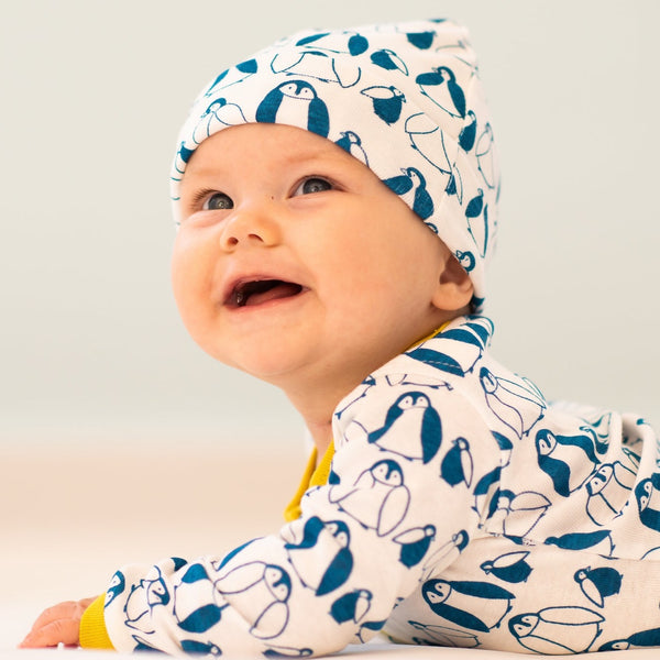 Organic Penguin Beanie Sized up!