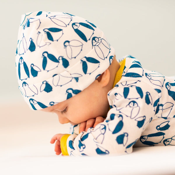 Organic Penguin Beanie Sized up!