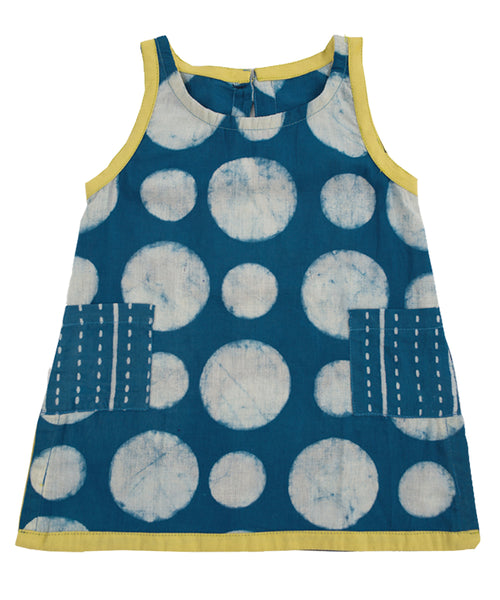 Polka Dress | handmade | indigo - mirasa, clothing - organic cotton baby clothing 
