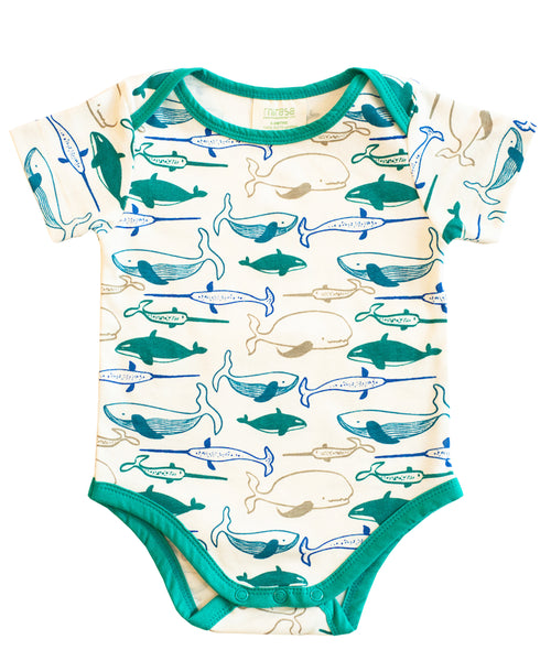 Whale Onesie - jade